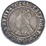 Elizabeth I Shilling second issue, MM cross crosslet, without rose or date, beaded & wire line inner