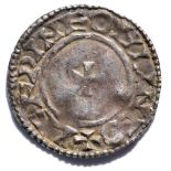 Edward the Confessor Silver Penny, facing bust/small cross type, Lincoln Mint, moneyer Lefwine; obv.