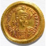 Roman Imperial, Gold Solidus of Theodosius II, (AD 402-450), 4.43g, .967 gold (tested & verified),