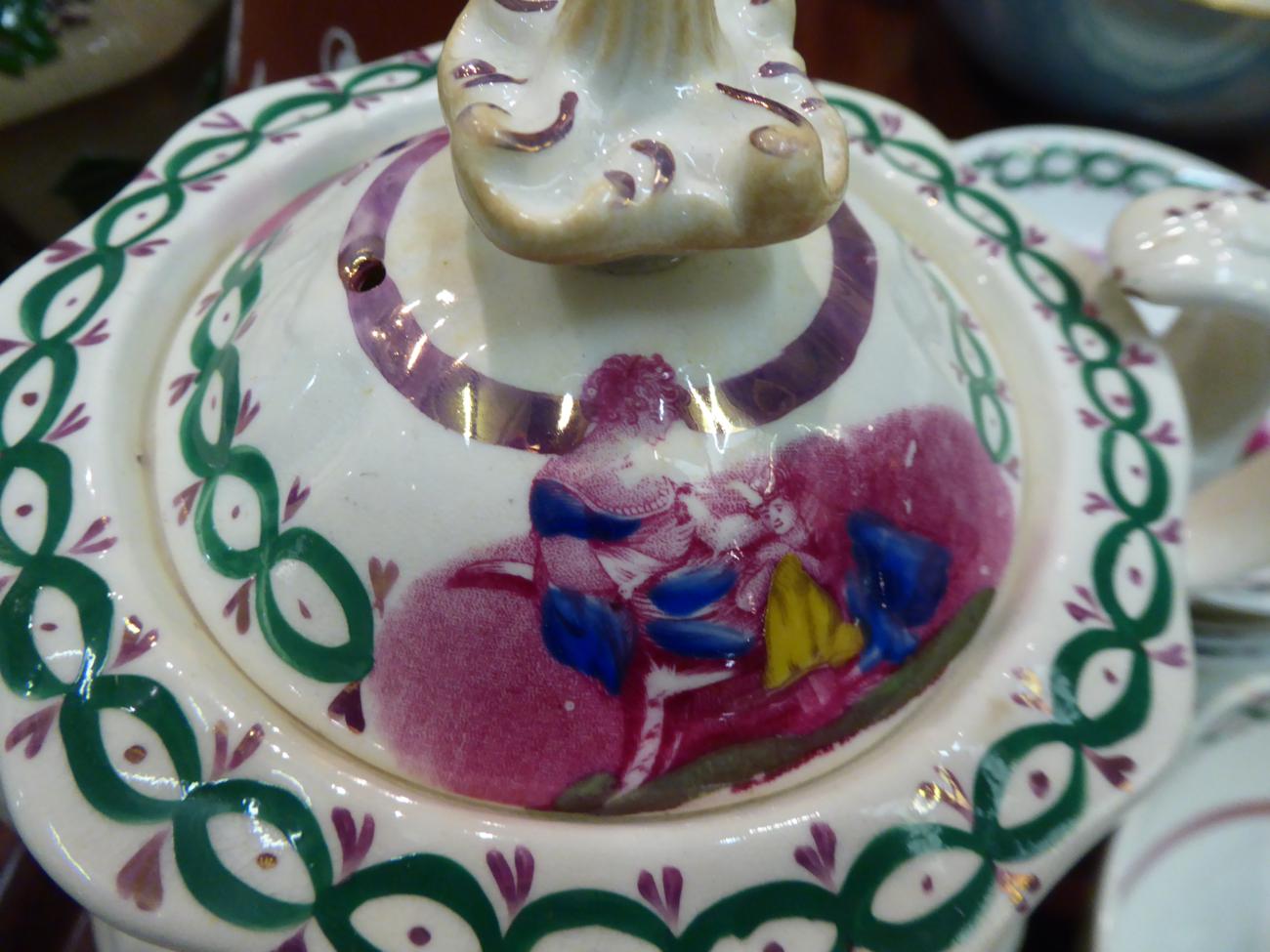 Sunderland tea wares 'Tennis' and Victorian jugs (two trays) - Image 3 of 5