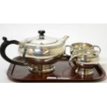 A Hukin & Heath three piece silver tea set