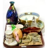 A Wedgwood lustre bowl together with various ceramics and other items