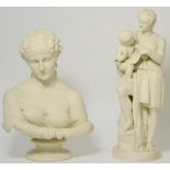 A Copeland Parian bust of Clytie, dated 1855, impressed ART UNION OF LONDON 1855 and C. DELPECH