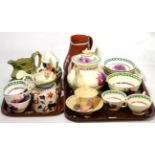 Sunderland tea wares 'Tennis' and Victorian jugs (two trays)