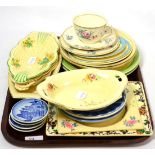 An interesting mixed collection of Clarice Cliff for Newport Pottery; Royal Staffordshire and