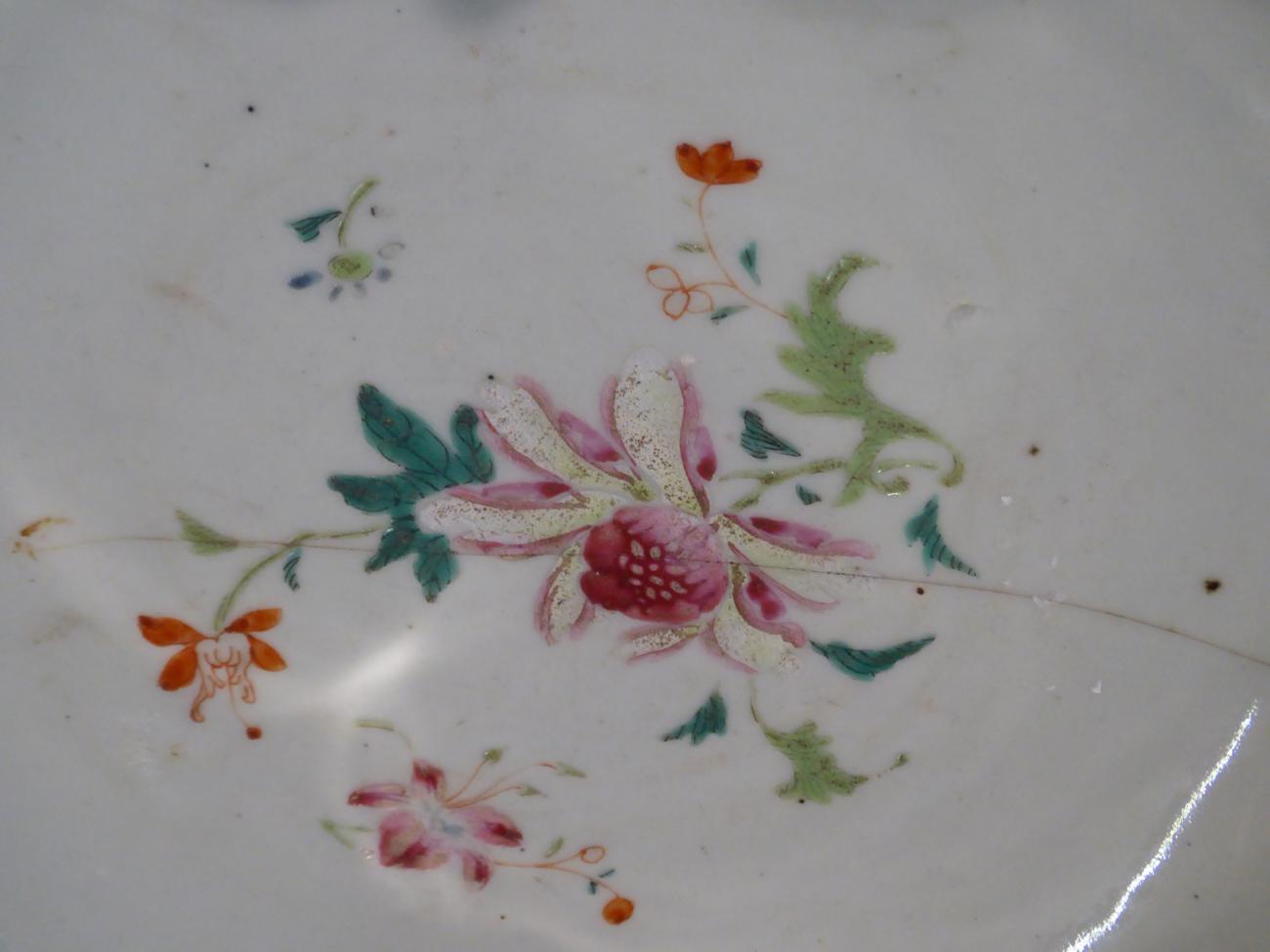 A Chinese punch bowl, tea pot, vases (a.f.) etc Punch bowl is 31cm wide with old staple repair and - Image 2 of 12