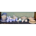A collection of Royal Worcester wares including Willow pattern tea and coffee sets, Berkshire
