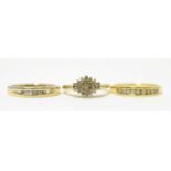 A 9ct gold diamond half hoop ring, total estimated diamond weight 0.25ct approximately, finger