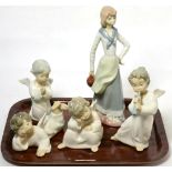 Five Lladro figures All appear in good condition