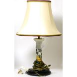 A Moorcroft Blackberry pattern pottery table lamp Appears in good condition.