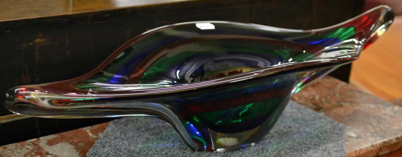 A large glass bowl possibly Murano