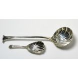 A George III silver Onslow pattern sauce ladle with fluted bowl, Sumner and Crossley, London,