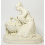 After A. Carrier-Belleuse, a Minton Parian group of a mother and infant
