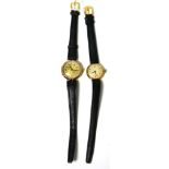 Two lady's 9ct gold wristwatches