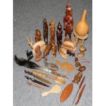 A quantity of assorted carved ornaments/carvings