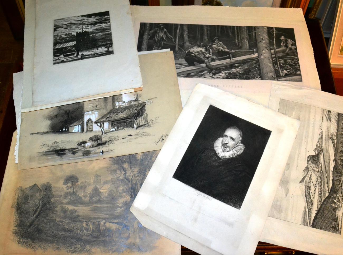 A collection of etchings, maps and prints