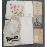A quantity of damask, embroidered linen etc