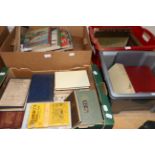 Five boxes of various books including children's annuals, reference works, bound Punch volumes etc