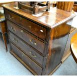 A George III provincial oak four height chest of drawers