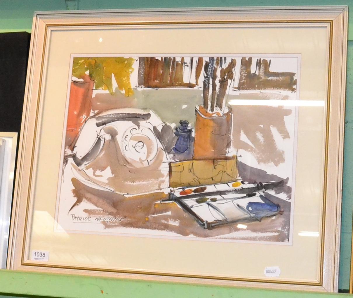 Patrick Nettleship ''Studio Painting'' watercolour, signed lower left