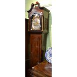 A mahogany eight day longcase clock, dial signed on a silvered plaque, Yoell, Retford, striking on a