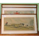 A set of three colour lithographs after Frank Gillett retailed by Stacey London with Fine Art