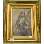 A 19th century English School, oriental study of a girl, unsigned oil on canvas