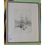A Rowland Langmaid drypoint etching, signed in pencil