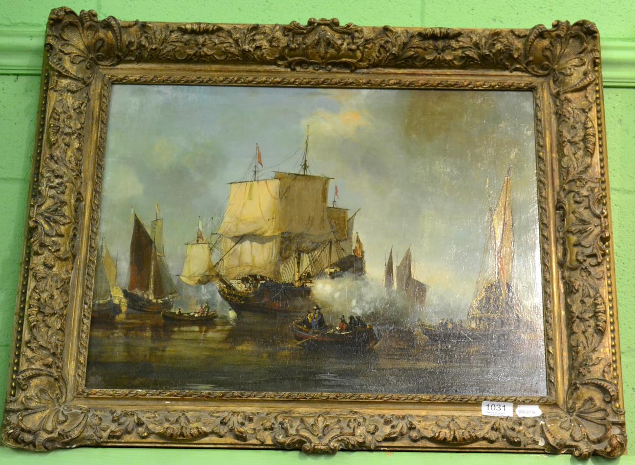 Leslie Arthur Wilcox, The Admiral Comes Ashore, oil on board Provenance: Rustington Gallery, Sussex