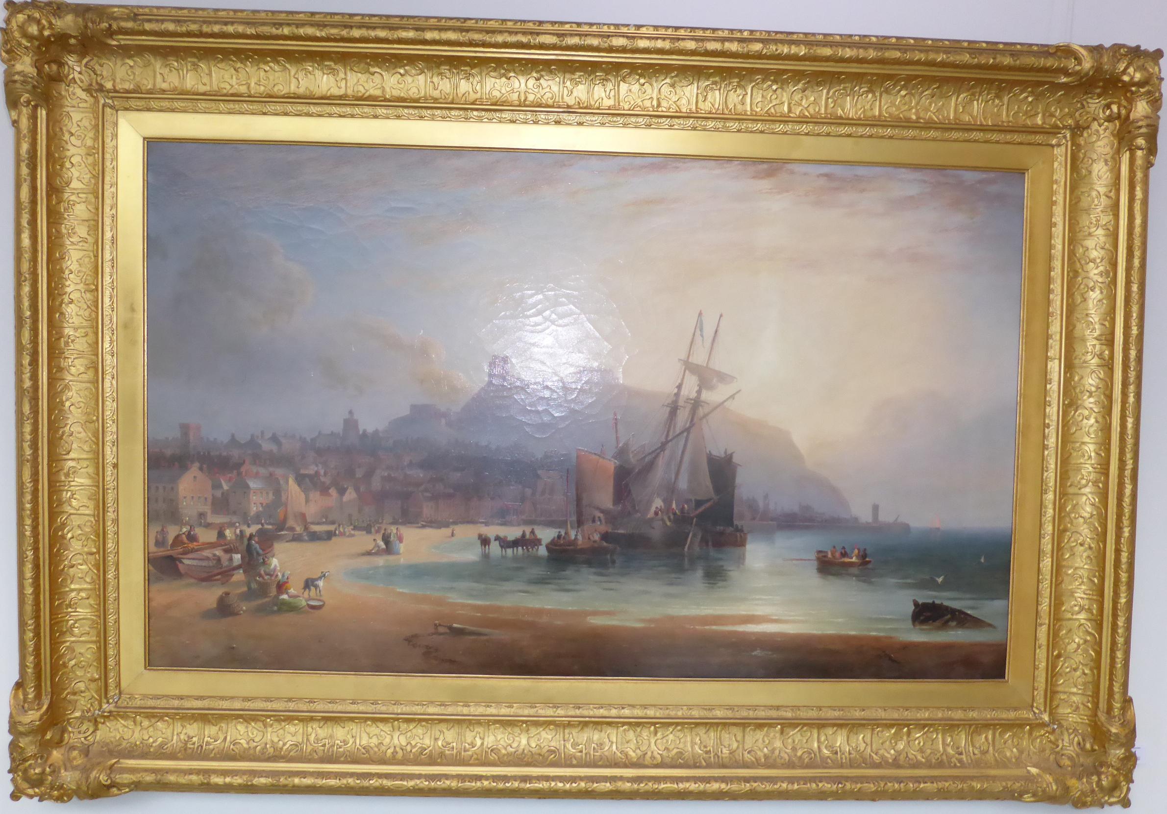 John Wilson Carmichael (1799-1868) Scarborough from the East Signed and dated 1862, oil on canvas, - Image 2 of 5