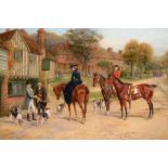 Heywood Hardy (1842-1933) ''Trencher-Fed Pack'' Signed, oil on canvas, 62cm by 92.5cm Provenance: