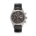 A Stainless Steel Automatic Calendar Chronograph Wristwatch, signed International Watch Company,
