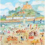 Simeon Stafford (b.1956) ''St Michael's Mount'' Signed, inscribed verso, oil on canvas, 80cm by 80cm