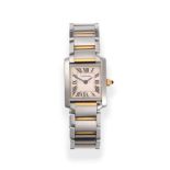 A Lady's Steel and Gold Wristwatch, signed Cartier, model: Tank Francaise, ref: 2384, circa 2005,