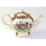 A William Greatbatch Creamware Teapot and Cover, circa 1770-1782, of baluster form with pierced