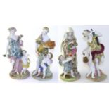 A Set of Four Meissen Style Porcelain Figures of the Seasons, late 19th century, as classical
