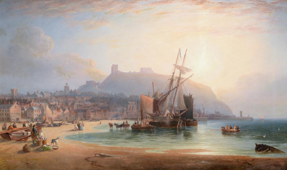 John Wilson Carmichael (1799-1868) Scarborough from the East Signed and dated 1862, oil on canvas,