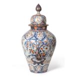A Japanese Imari Porcelain Jar and Cover, circa 1700, of baluster form, typically painted with a