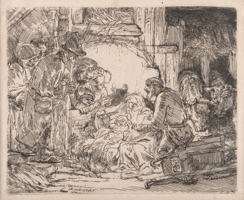 After Rembrandt Harmensz van Rijn (1606-1669) Dutch ''The Adoration of the Shepherds with the Lamp''