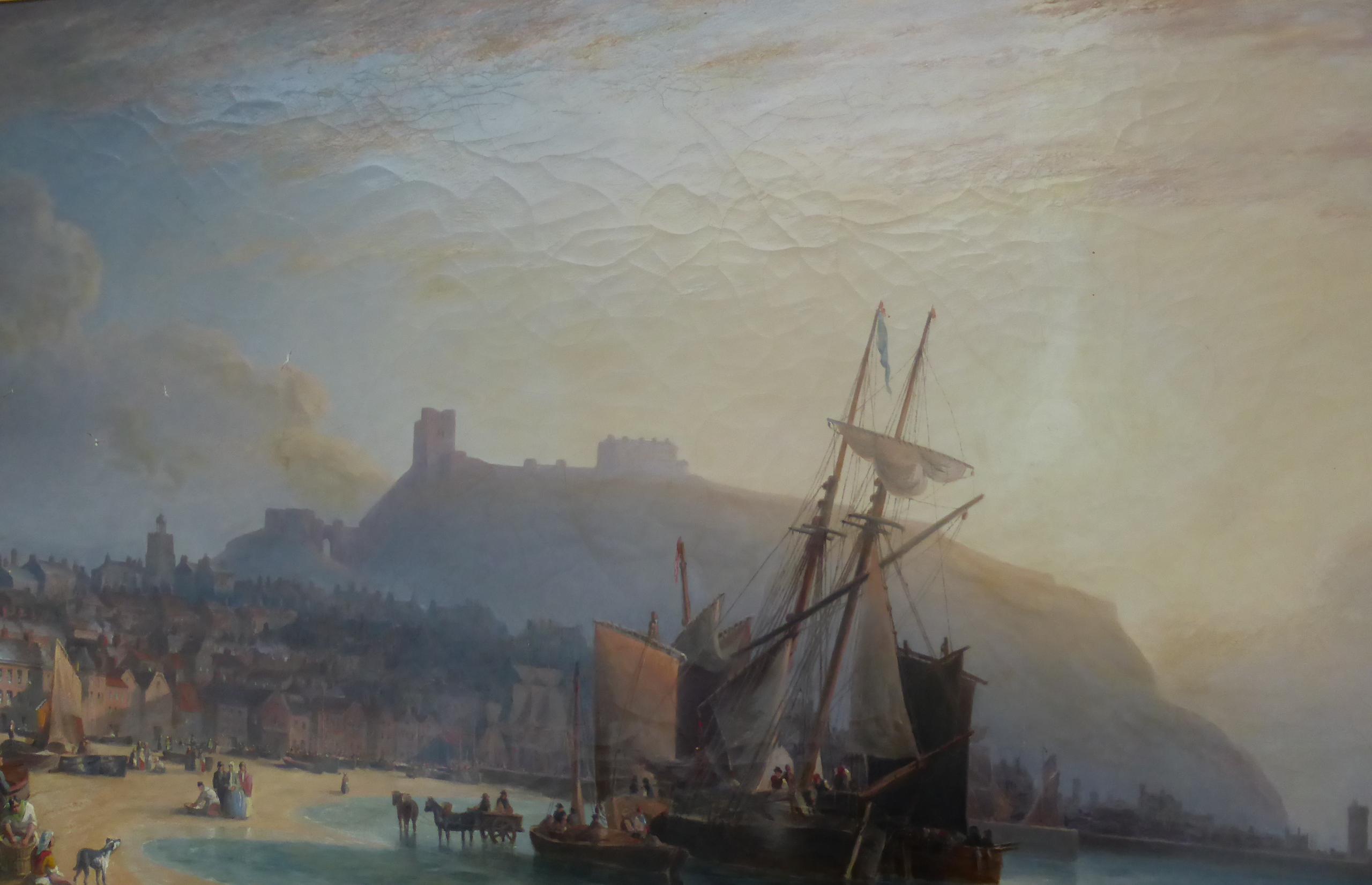 John Wilson Carmichael (1799-1868) Scarborough from the East Signed and dated 1862, oil on canvas, - Image 3 of 5