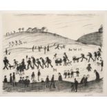 After Laurence Stephen Lowry RA (1887-1976) ''A Hillside'' Signed in brown crayon, numbered 33/75, a