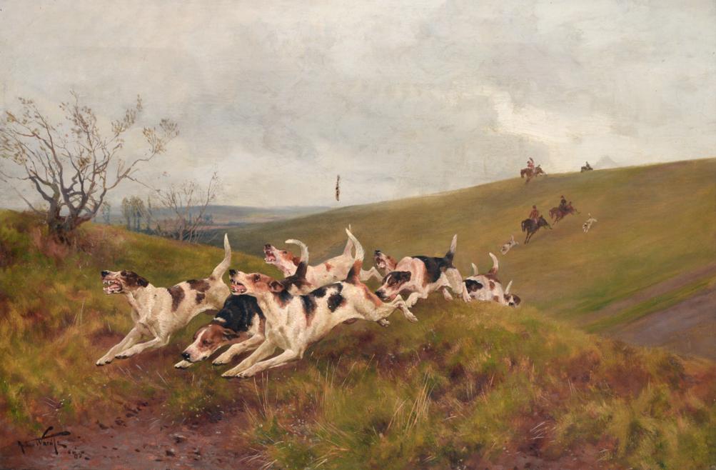 Arthur Wardle RI RBC (1864-1949) ''Near the Finish'' Signed and dated (18)85, signed, inscribed