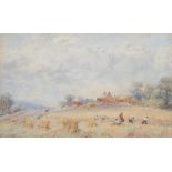 George Weatherill (1810-1890) ''Red House Farm Aislaby'' Signed, watercolour, 10cm by 16.5cm