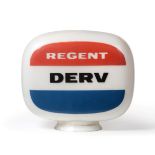 A ''Regent Derv'' Double-Sided Glass Petrol Pump Globe, 34cm high, diameter of neck 17cm Buyer's