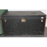 A Vintage Black Leather Case, with hinged lid, labelled SAYERS & CO AUTOMOBILE CARRIAGE BUILDERS