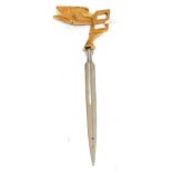 Bentley: A Gold Plated Stainless Steel Letter Opener, a paper knife from a Bentley dealership