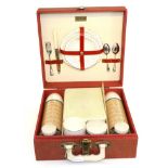 A Brexen Red and White Polka Dot Picnic Set, Model 7582, in original complete condition comprising
