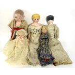 Late 19th Century French Glazed Bisque Shoulder Plate Doll, with fixed brown eyes, scrim body and