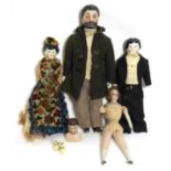 Group of Late 19th / Early 20th Century Doll's House Dolls, comprising a Bisque Shoulder Head