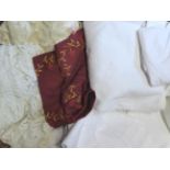 Assorted Linen, including Victorian large double cotton Marcella bedspread, quantity of cotton